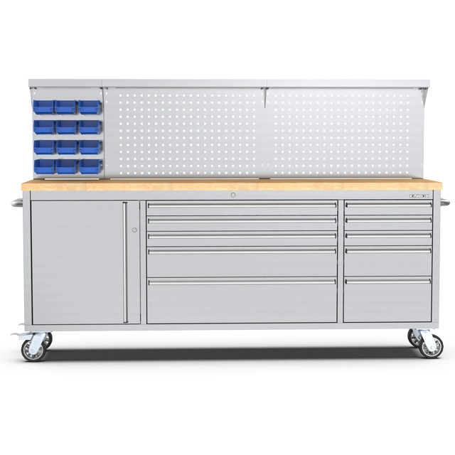Kinbox Stainless Steel Garage Cabinet Tool Box Storage with 10-Drawer
